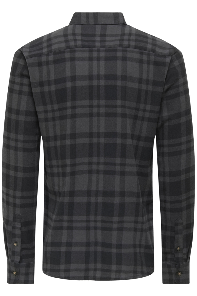 ONSGUDMUND LS CHECKED SHIRT NOOS 22007112 JET BLACK/GRAY PINSTRIPE